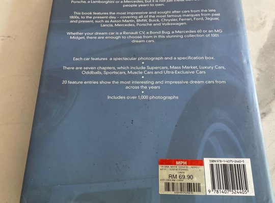 Hardcover 1001 Dream Cars Book – Used – FOC