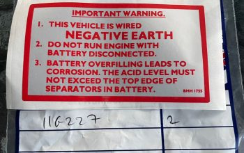 Negative Earth Sticker – NEW