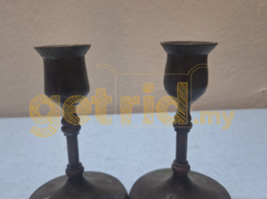 Antique brass candle holders