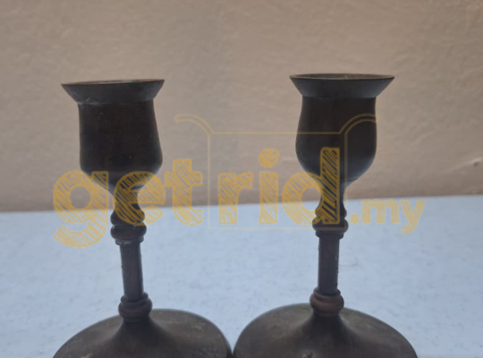 Antique brass candle holders