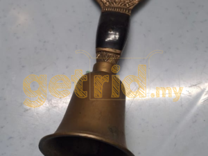 Vintage Brass Bell Bottle Opener Wood Handle Bar