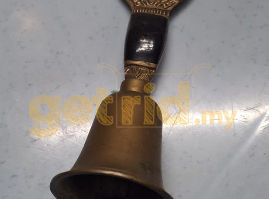 Vintage Brass Bell Bottle Opener Wood Handle Bar