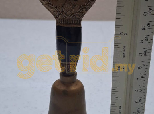 Vintage Brass Bell Bottle Opener Wood Handle Bar